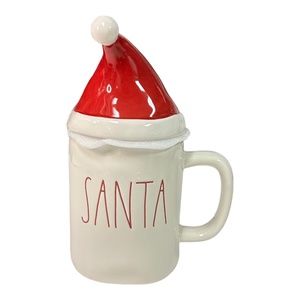Rae Dunn "SANTA" White Figural Coffee Mug